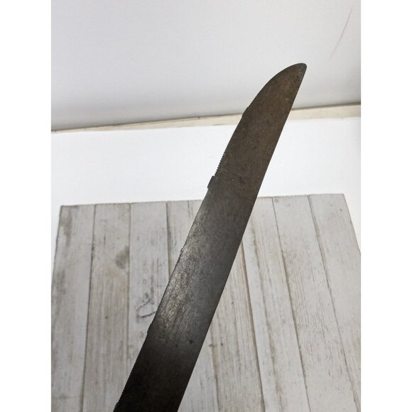 Vintage Carbon Steel Slicing Carving Knife 7-1/2" Blade - 12" Length Serrated - Picture 6 of 13
